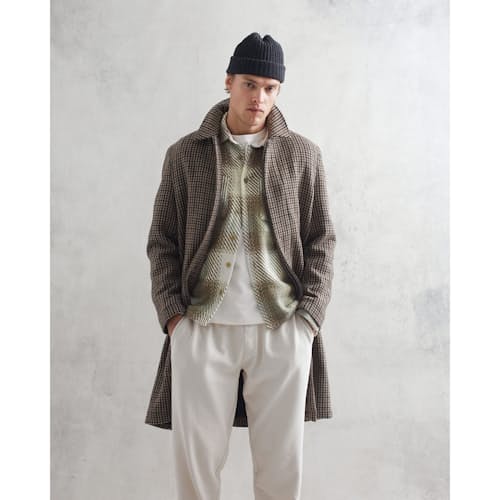 laydown image of Chester Houndstooth Check Coat
