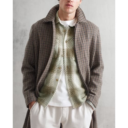 laydown image of Chester Houndstooth Check Coat