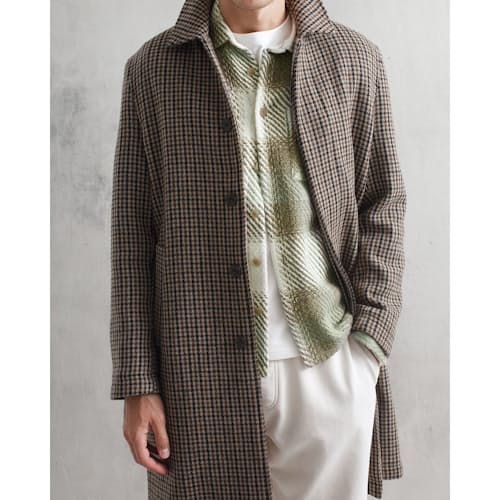 laydown image of Chester Houndstooth Check Coat