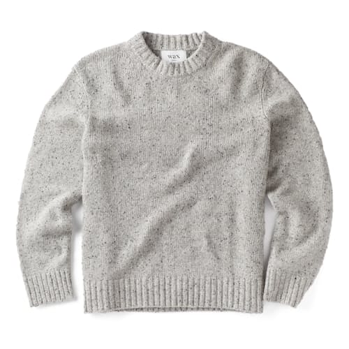 laydown image of Wilde Crew Donegal Merino Wool Sweater