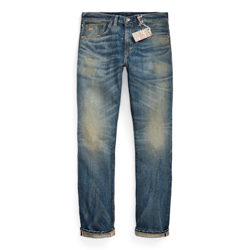 laydown image of Slim Fit Selvedge Denim Jeans