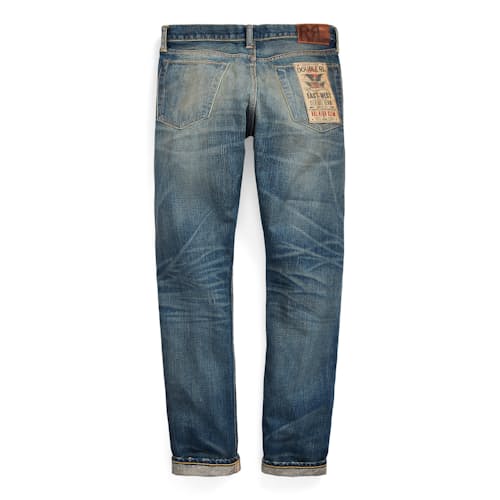laydown image of Slim Fit Selvedge Denim Jeans