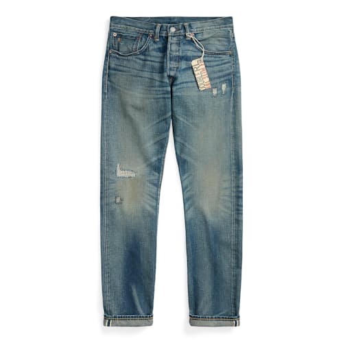 laydown image of Slim Fit Selvedge Denim Jeans
