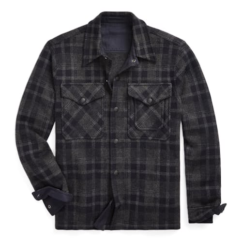 laydown image of Cashmere Blend Plaid Cardigan Sweater