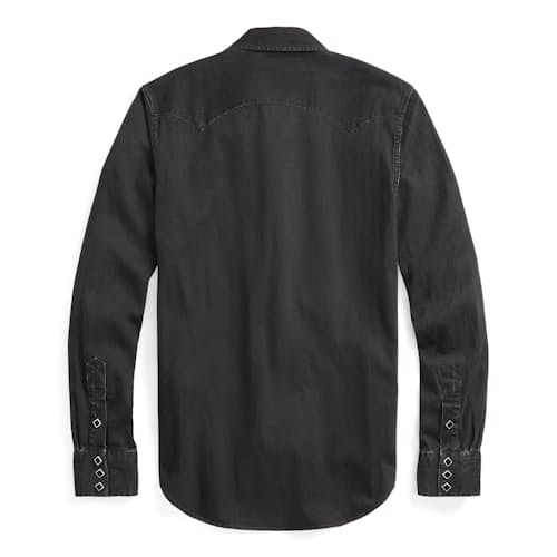 laydown image of Denim Sawtooth Western Workshirt