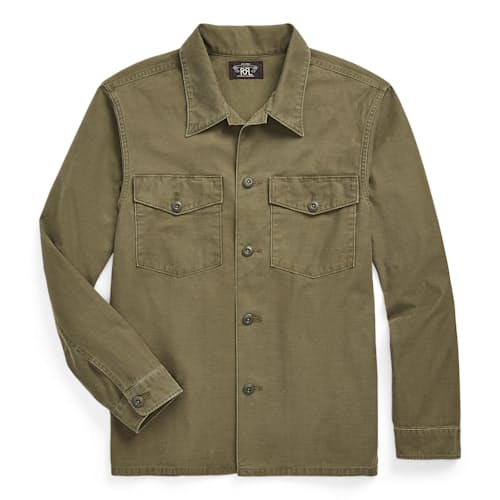 laydown image of Reverse Sateen Barrow Overshirt