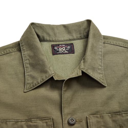 laydown detail image of Reverse Sateen Barrow Overshirt