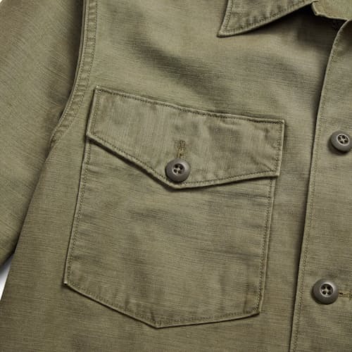 laydown detail image of Reverse Sateen Barrow Overshirt