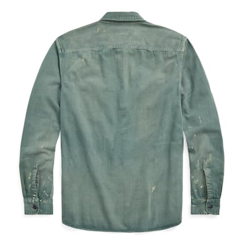laydown image of Twill Petrol Work Shirt