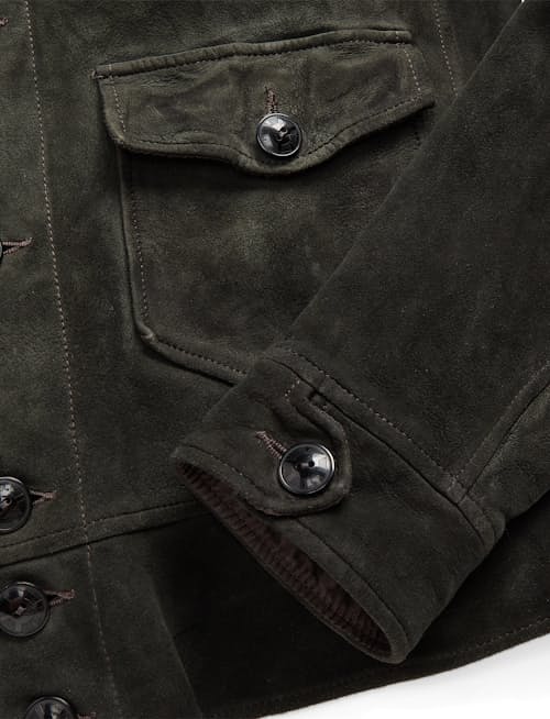 laydown detail image of Hadley Suede Moto Jacket