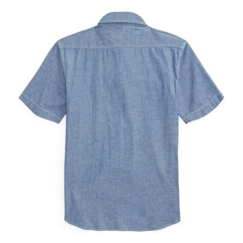 laydown image of Chambray Craftsman Short Sleeve Work Shirt