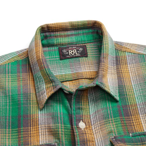 laydown image of Preston Plaid Twill Work Shirt