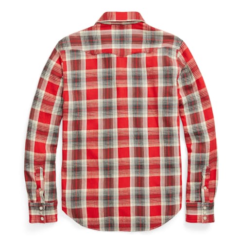 laydown image of Buffalo Western Twill Plaid Work Shirt