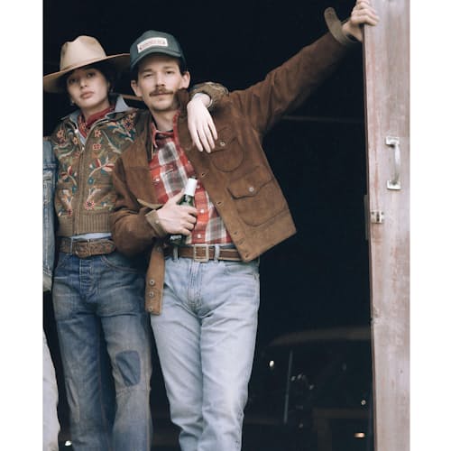 laydown image of Buffalo Western Twill Plaid Work Shirt
