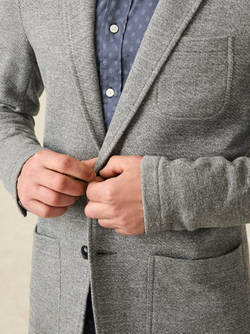 on model image of Inlet Knit Blazer