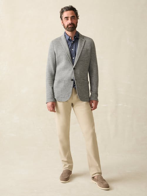 on model image of Inlet Knit Blazer