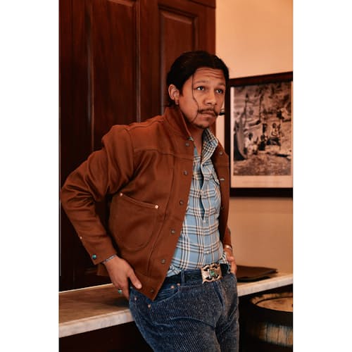 lifestyle image of Washed Flannel Workshirt - Exclusive