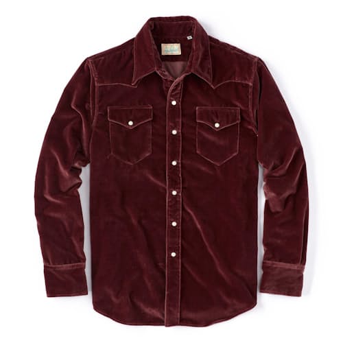 laydown image of Velvet Pearl Snap Shirt