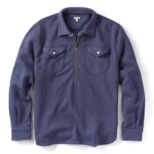 laydown image of Half Zip Collared Sweatshirt