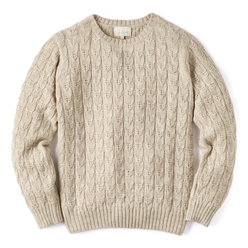 laydown image of Peruvian Cable Knit Sweater