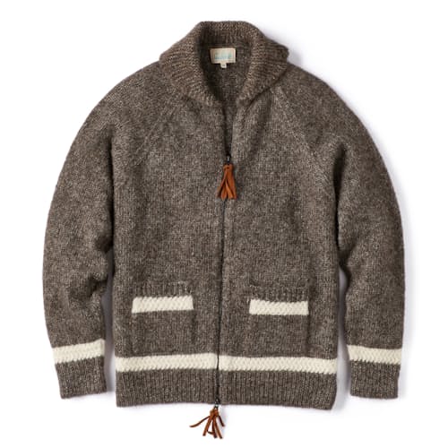 laydown image of Handknit Alpaca Blend Mallard Flight Cowichan