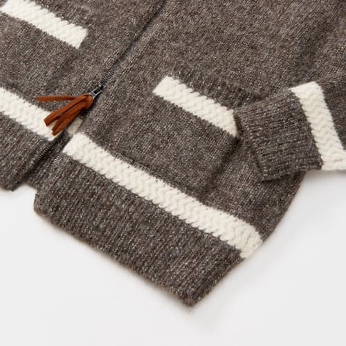 lifestyle image of Handknit Alpaca Blend Mallard Flight Cowichan