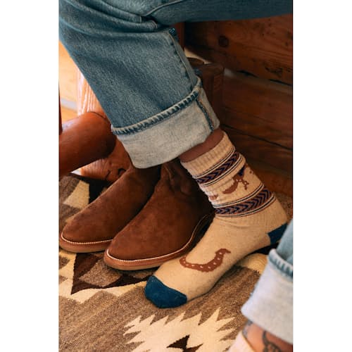 lifestyle image of Recycled Cotton Jacquard Camp Socks