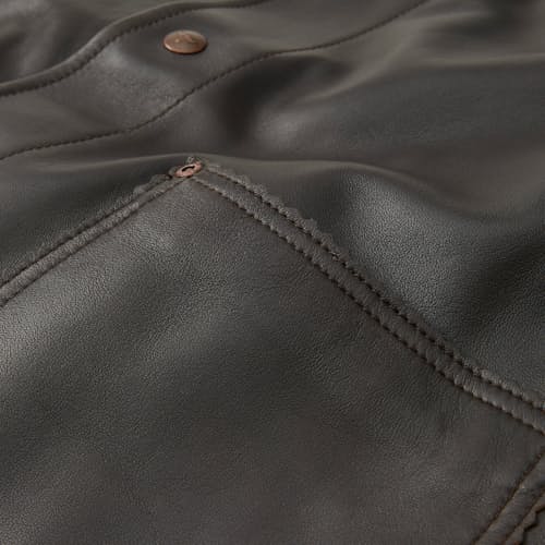 lifestyle image of Feathered Lambskin Ranch Jacket