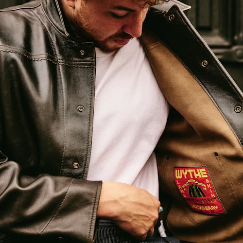 lifestyle image of Feathered Lambskin Ranch Jacket