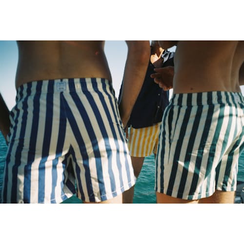 lifestyle image of Paraggi Striped Swim Shorts - 5"