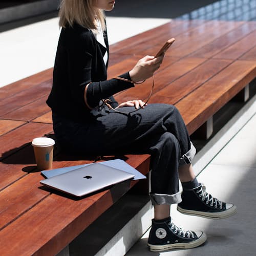 lifestyle image of Stow Slim Sleeve for Macbook