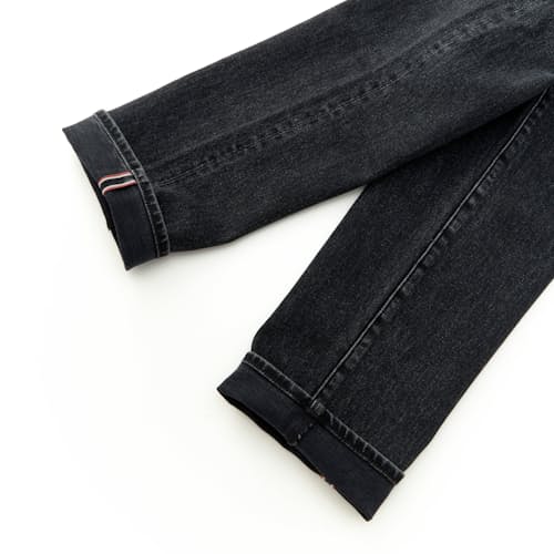 laydown detail image of The Pen Slim Stretch Selvedge Denim Jeans
