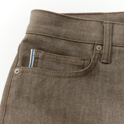 laydown detail image of The Pen Slim Stretch Selvedge Denim Jeans