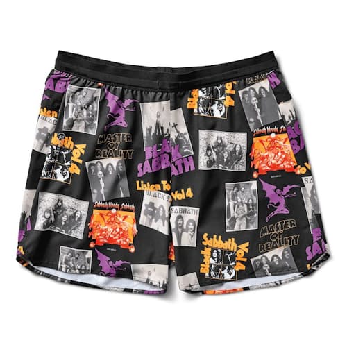 laydown image of Black Sabbath Alta Run Shorts - 5"