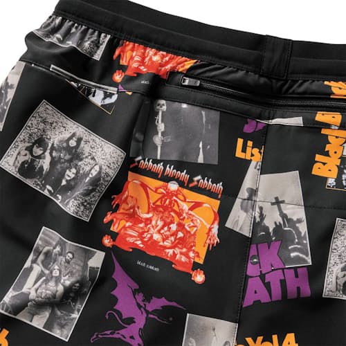 laydown image of Black Sabbath Alta Run Shorts - 5"