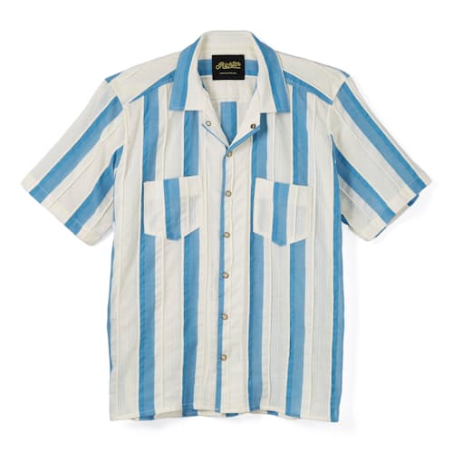 laydown image of Striped Pearl Snap Shirt