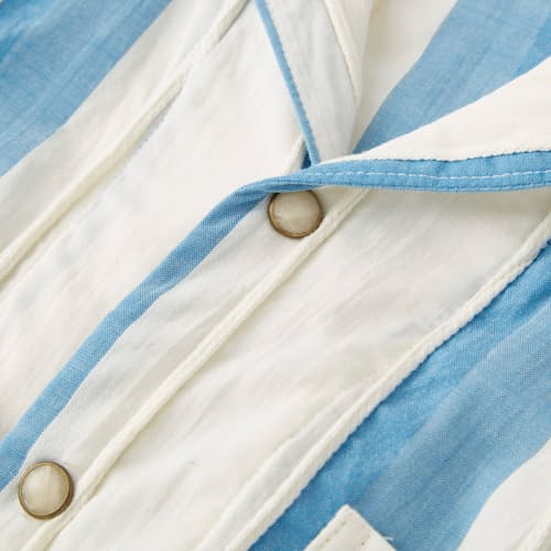 laydown detail image of Striped Pearl Snap Shirt