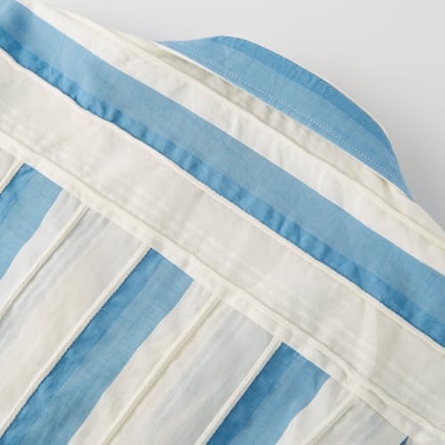 laydown detail image of Striped Pearl Snap Shirt