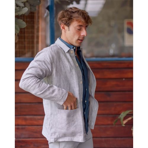 laydown image of Kite Linen Chore Coat