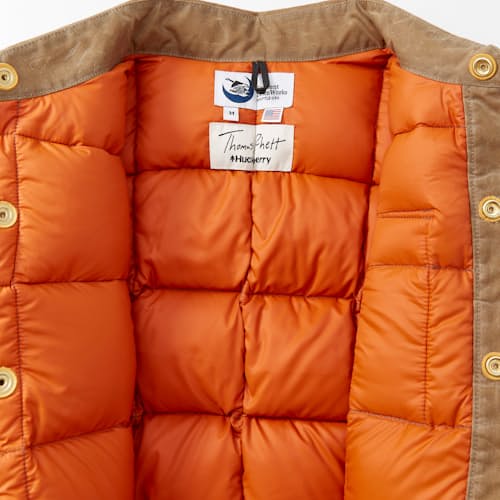 laydown image of Huckberry x Thomas Rhett Waxed Canvas Puffer Jacket