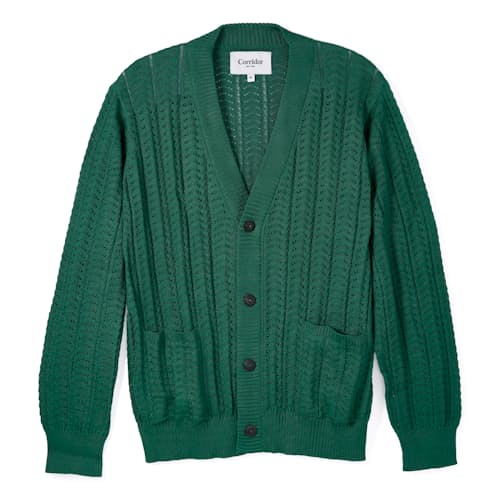 laydown image of Textured Pima Cotton Cardigan