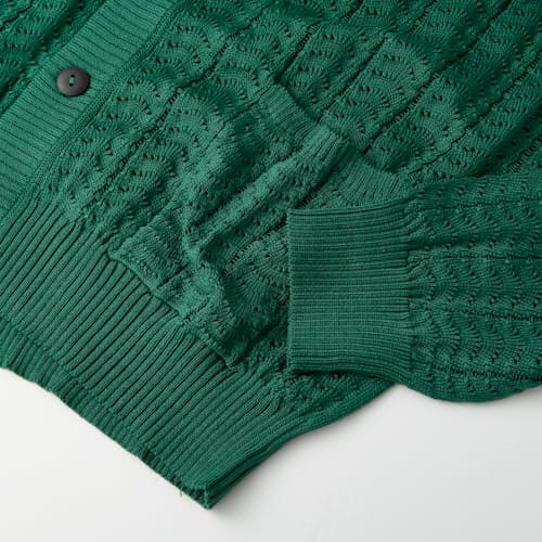 laydown image of Textured Pima Cotton Cardigan