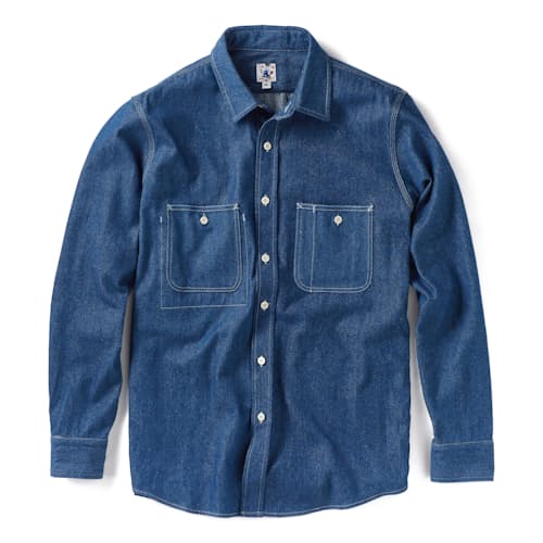 laydown image of 8 oz Cotton Denim 3 Pocket Work Shirt