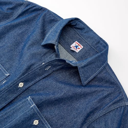 lifestyle image of 8 oz Cotton Denim 3 Pocket Work Shirt