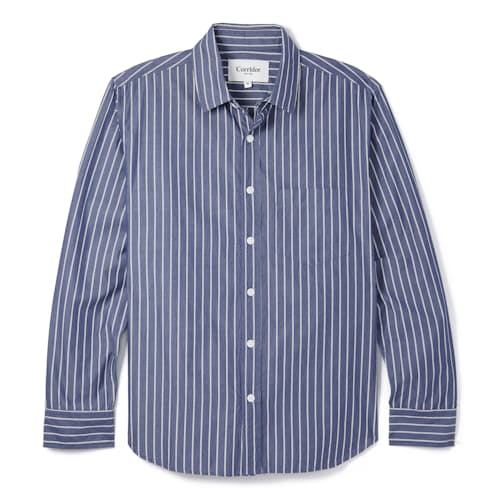 laydown image of Twin Stripe Long Sleeve Shirt