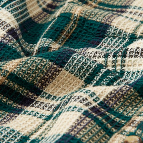 lifestyle image of Glen Falls Waffle Madras Long Sleeve Shirt