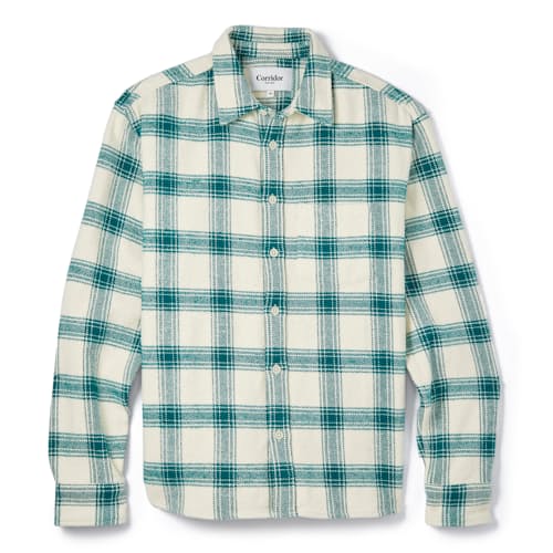 laydown image of Jewel Plaid Long Sleeve Shirt