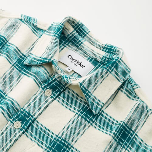 laydown image of Jewel Plaid Long Sleeve Shirt