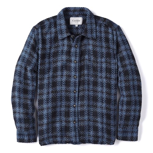 laydown image of Acid Plaid Cosmic Long Sleeve Shirt