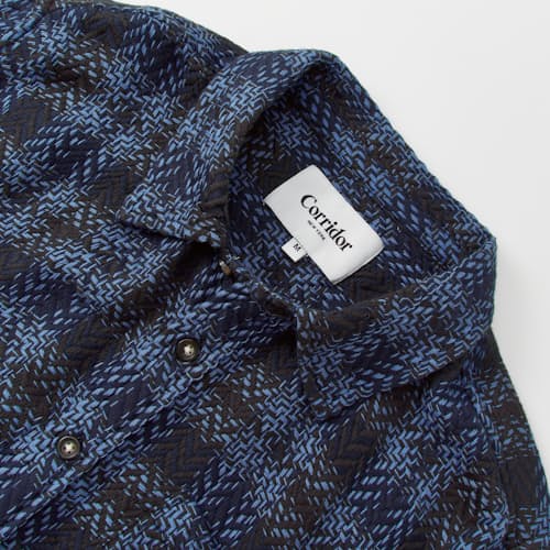 lifestyle image of Acid Plaid Cosmic Long Sleeve Shirt